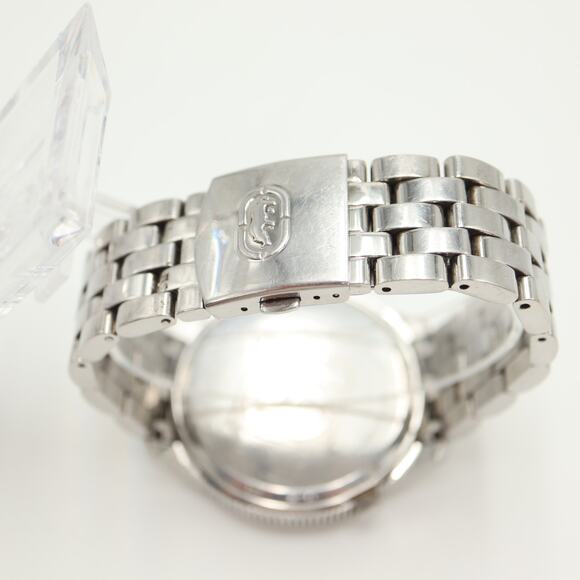 Marc Ecko Mens Dual Time Silver Tone Jumbo 50mm Watch St Steel w New Battery - Picture 14 of 15